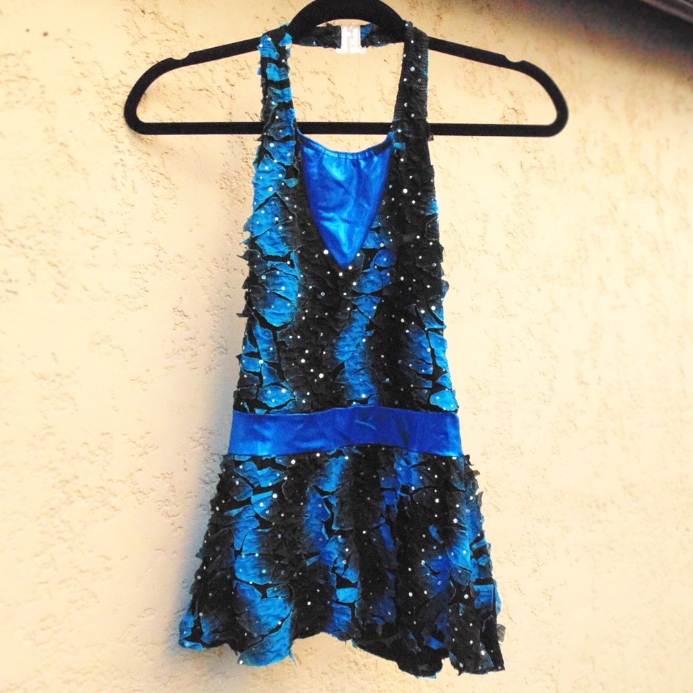 Blue & black sparkly halter dress (kids costume)